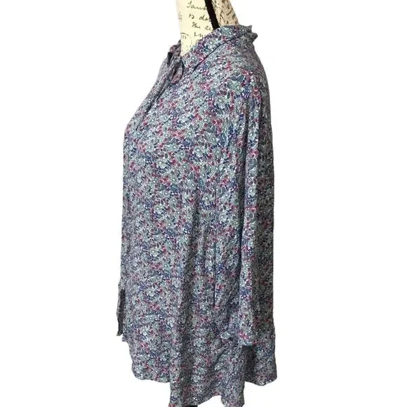 Vintage X America Elsie Women Medium Top Blouse Ditsy Floral Peplum Boho Spring - Picture 3 of 16